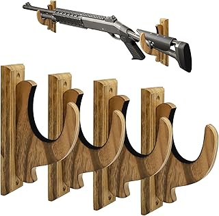 2PCS wall mount gun rack, solid wood gun display rack hanger, a solid wood support used for placing, storing and displaying rifles, shotguns, swords and crossbows, with a firm and durable design.(2) - TianXiuShan
