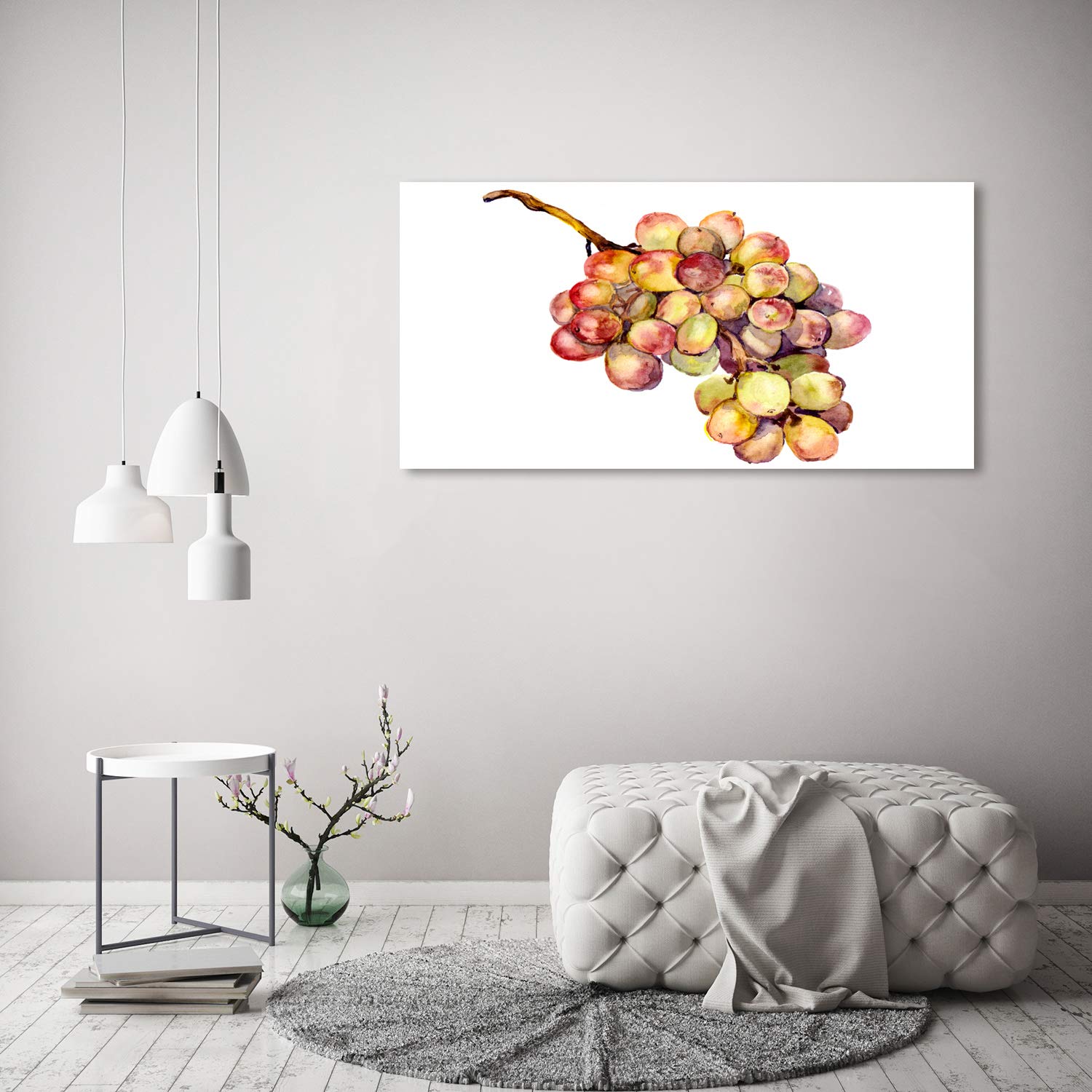 Tulup Acrylglas - Wandkunst - Bild auf Acrylglas Deko Wandbild hinter Kunststoff/Acrylglas Bild - Dekorative Wand für Küche & Wohnzimmer 120 x60 cm - Essen & Getränke - Weintrauben - Grün