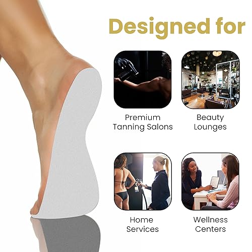 Miniatura 5 de 60 pares (120 pies) desechables de almohadillas para aerógrafo sin sol, patrón de hoja de palma de diseño de moda