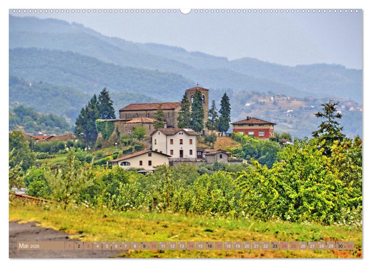 Garfagnana, Impressionen aus dem Norden der Toskana (hochwertiger Premium Wandkalender 2026 DIN A2 quer), Kunstdruck in Hochglanz: Zauberhafte Schönheit der Nord-Toskana (CALVENDO Orte)