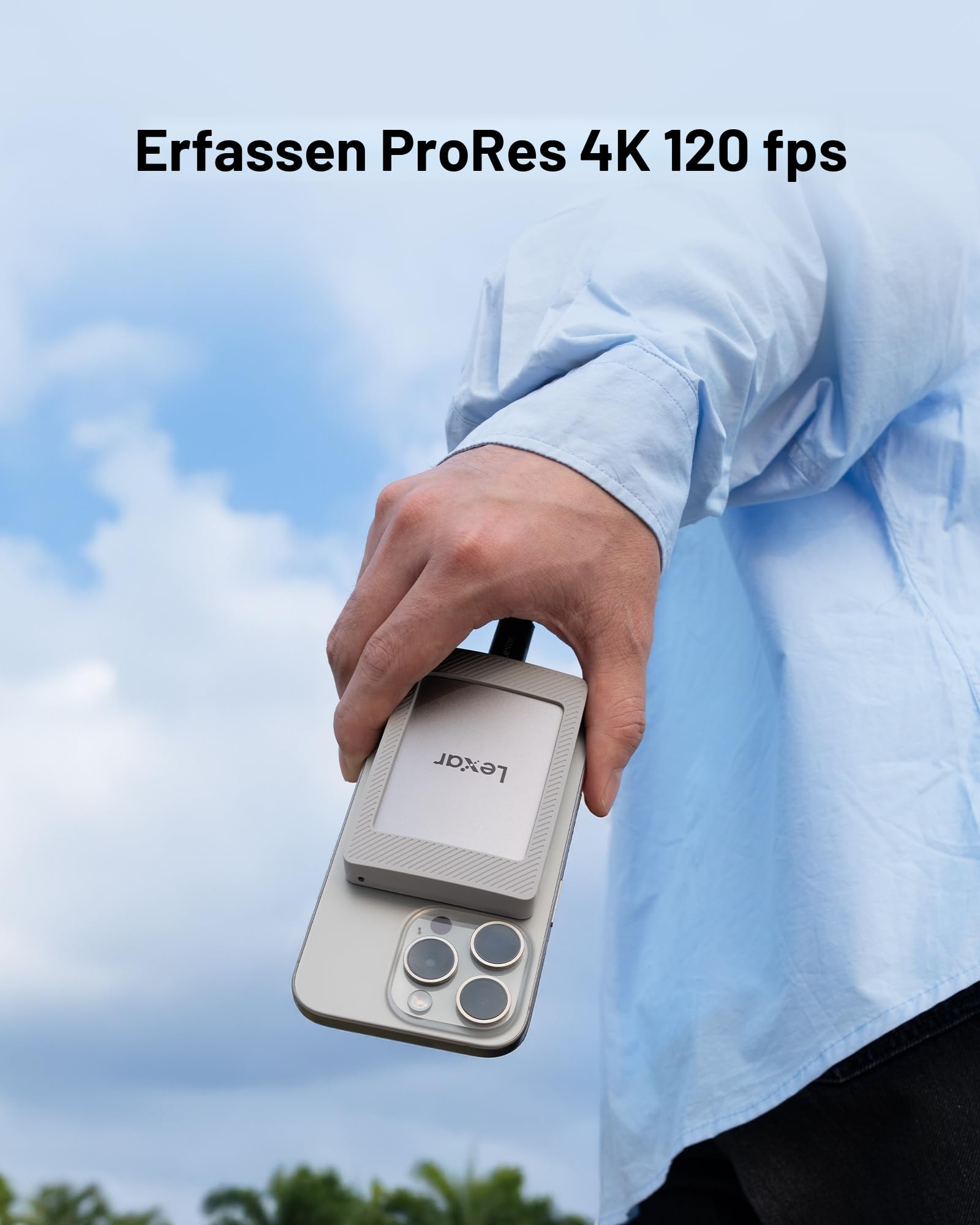 Lexar Portable SSD mit Magnetsatz 2TB, Externe SSD USB 3.2 Gen 2 bis zu 1050 MB/s Lesen und 1000 MB/s Schreiben, kompatibel mit iPhone 15/16, PC & Mac, Type-C-Laptops, Tablets, PS5, PS4