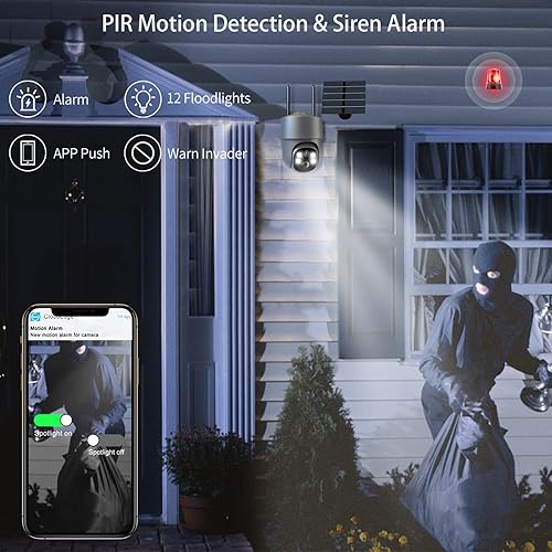 Miniatura 5 de Cámaras de seguridad solares inalámbricas para exteriores, cámara WiFi de seguridad para el hogar multifuncional con detección de movimiento PIR e