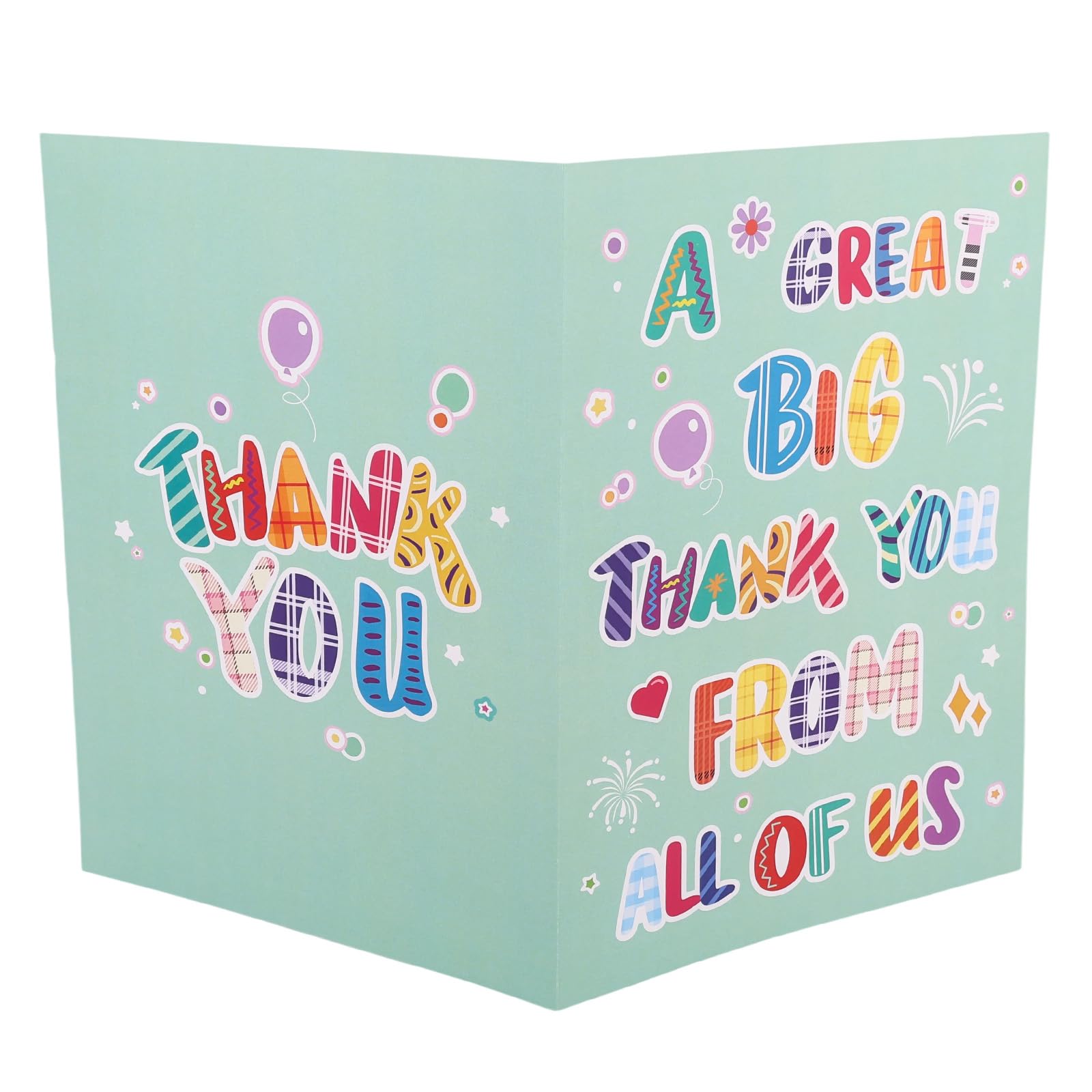 Large Thank You Card, 15.75x10.63in/40x27cm Jumbo Giant Appreciation Greeting Card with Envelope A Very Big Thank You for Teacher Boss Retirement Coworker Farewell (Green)