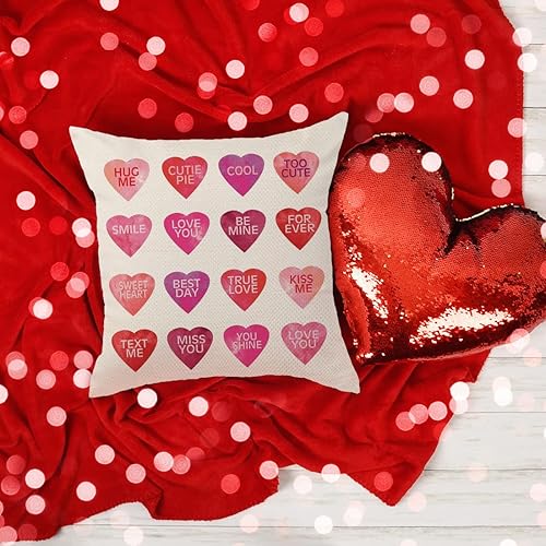 Miniatura 3 de Juego de 4 fundas de almohada de 18 x 18 pulgadas con diseño de tulipanes rosados para el día de San Valentín, diseño de camión con diseño de