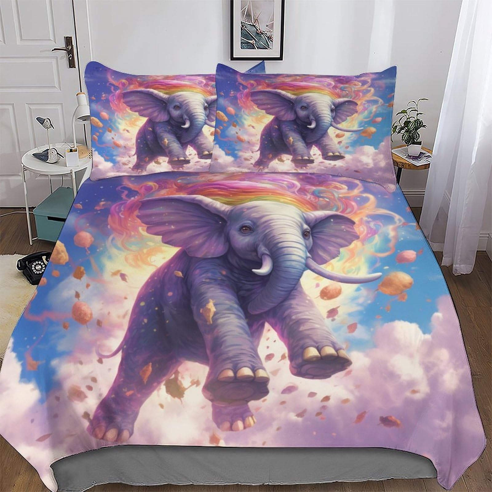 Housse de couette éléphant microfibre King parure de lit de qualité supérieure pour adultes