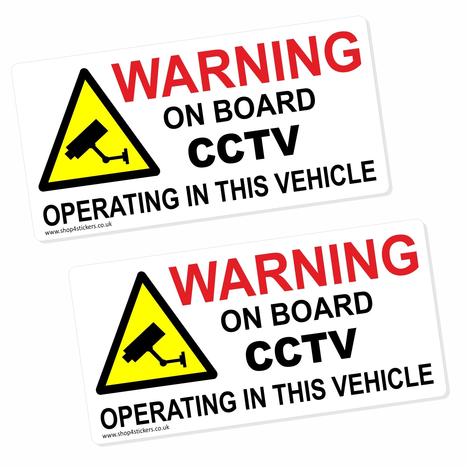 2 x Signs Warning On Board Stickers CCTV Operating in this Vehicle In ...