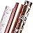 Ribbli Rose Gold Mothers Day Wrapping Paper Mini Roll, 3 Rolls Happy Birthday Floral Heart Gift Wrap for Women Girl Friend Wedding - 17 inch x 120 inch(10feet) Per Roll