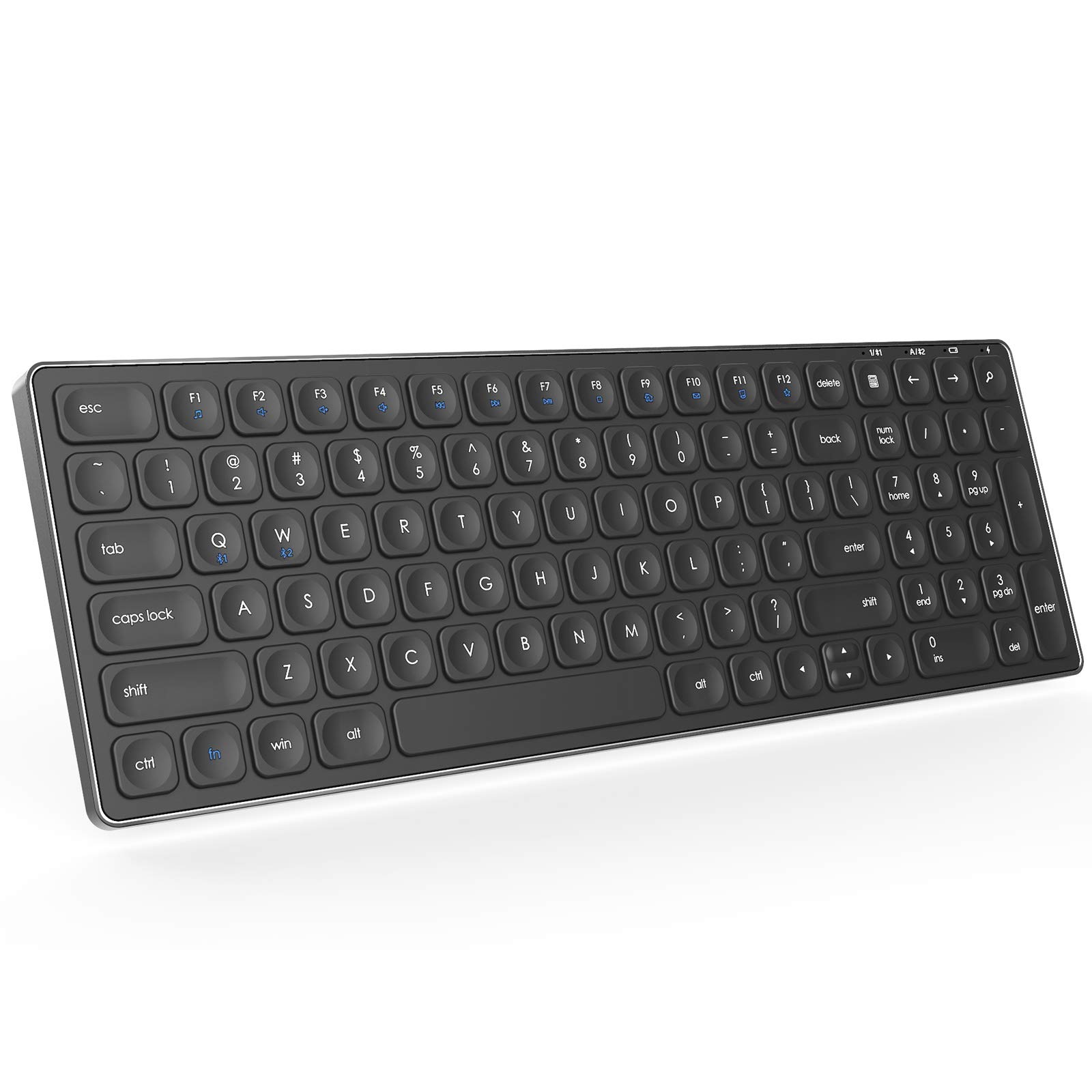 PINKCAT Wireless Keyboard, Rechargeable Bluetooth Keyboard, Slim Ergonomic Keyboard for Computer Windows PC Desktop Notebook Laptop, Stainless Steel Metal Build - (Metal Black)-image-25