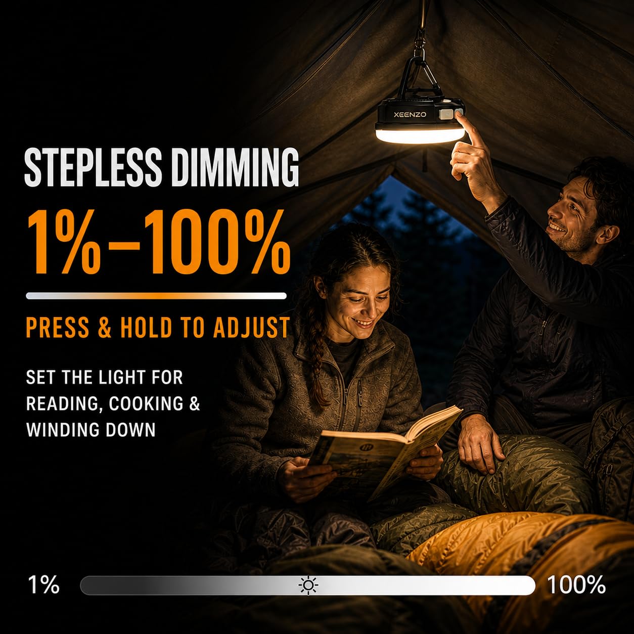 Wiederaufladbare Campingleuchte, 2600LM LED Zeltlaterne mit Magnetfuß, Aufhängehaken und Stativhalterung, 7000mAh Akku, bis zu 70 Stunden, IPX5, Armeegrün