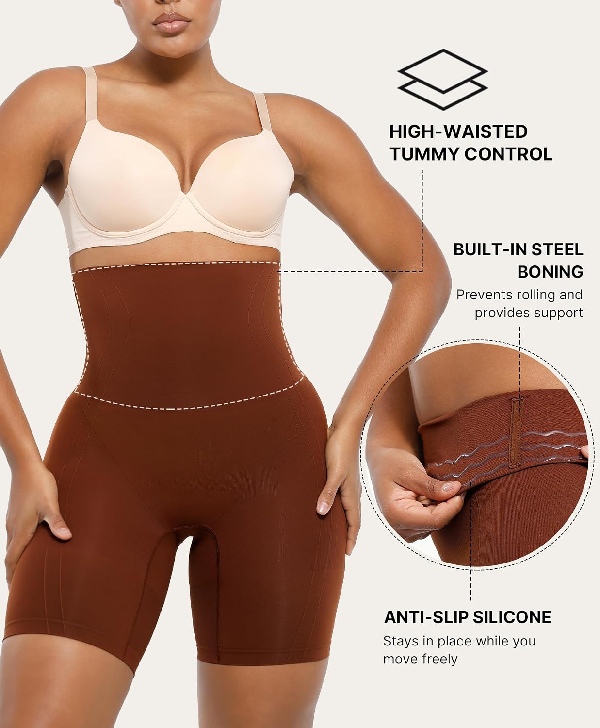 SHAPELLX Shapewear Tummy Control Shorts for Women Seamless High Waisted Body Shaper Thigh Slimming Underwear Girdle