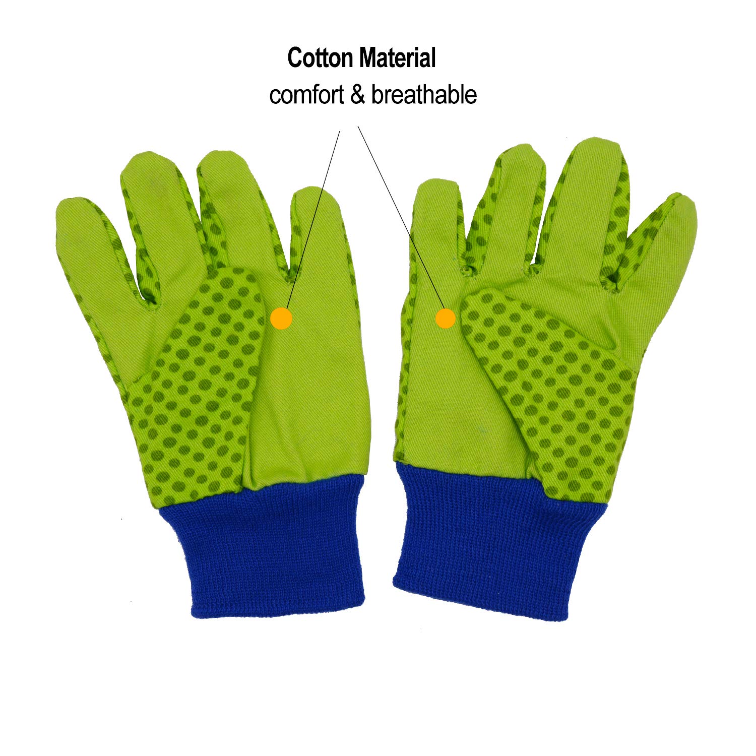 Kids Gardening Gloves Size Small (Green) – Non-Slip, Breathable For Ages 4-6, Yard Work & Play - View #7