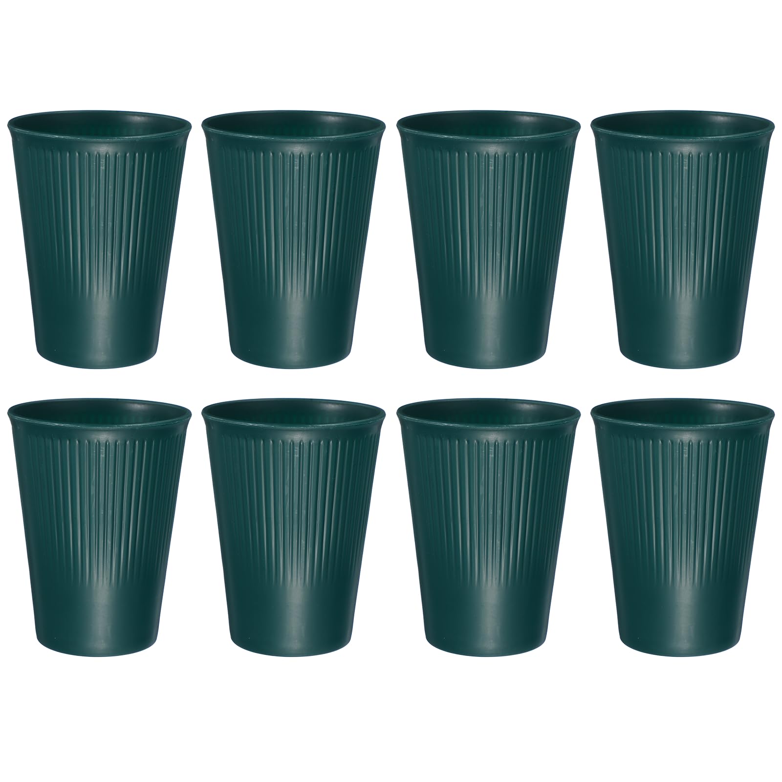 sourcing map 8 Pcs Simple Toothbrush Cup, 2.2 x 4.2" Bathroom Tumbler Unbreakable Reusable Plastic Cups for Storing Toothpaste Toothbrushes Combs Water Beverages, Dark Green(13.5 OZ)