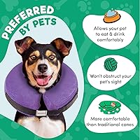 Vista 27 de BENCMATE - Collar inflable protector para perros y gatos, suave collar de recuperación para mascotas, no bloquea la visión (L, bandera)