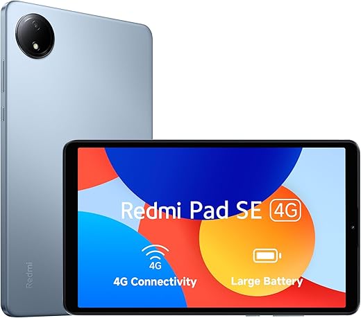 Redmi Pad SE 4G|Mediatek Helio G55| 8.7-Inc Display Bluetooth | 6650Mah Battery | 90Hz Smooth Refresh Rate| 4Gb, 64GB | 1340 X 800 Display | 1…