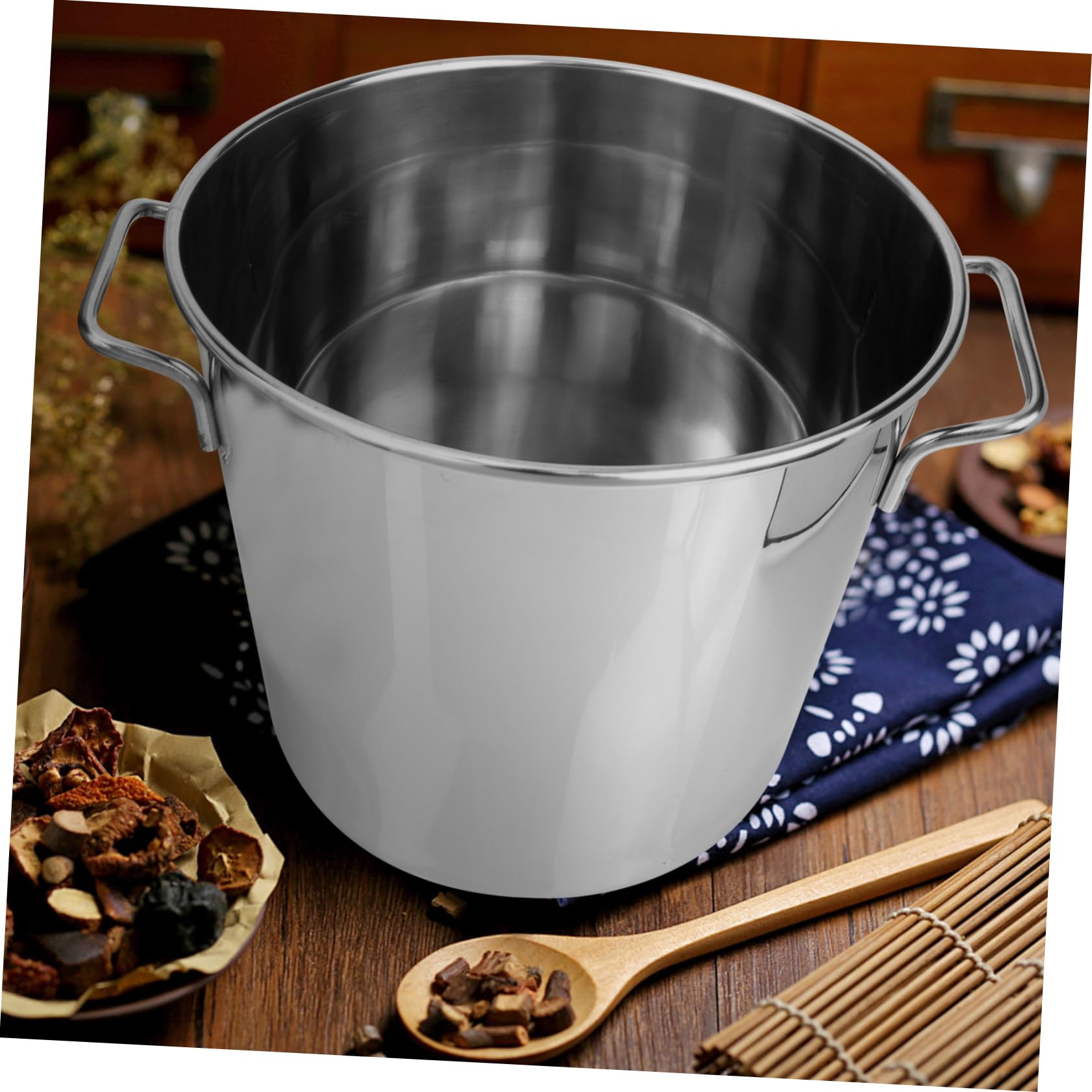 Cabilock Pentola per Zuppa in Acciaio Inox Argento Manico, Liscia e Lucidata, per Bolliture di Crostacei e Cotture Lunghe in Cucina