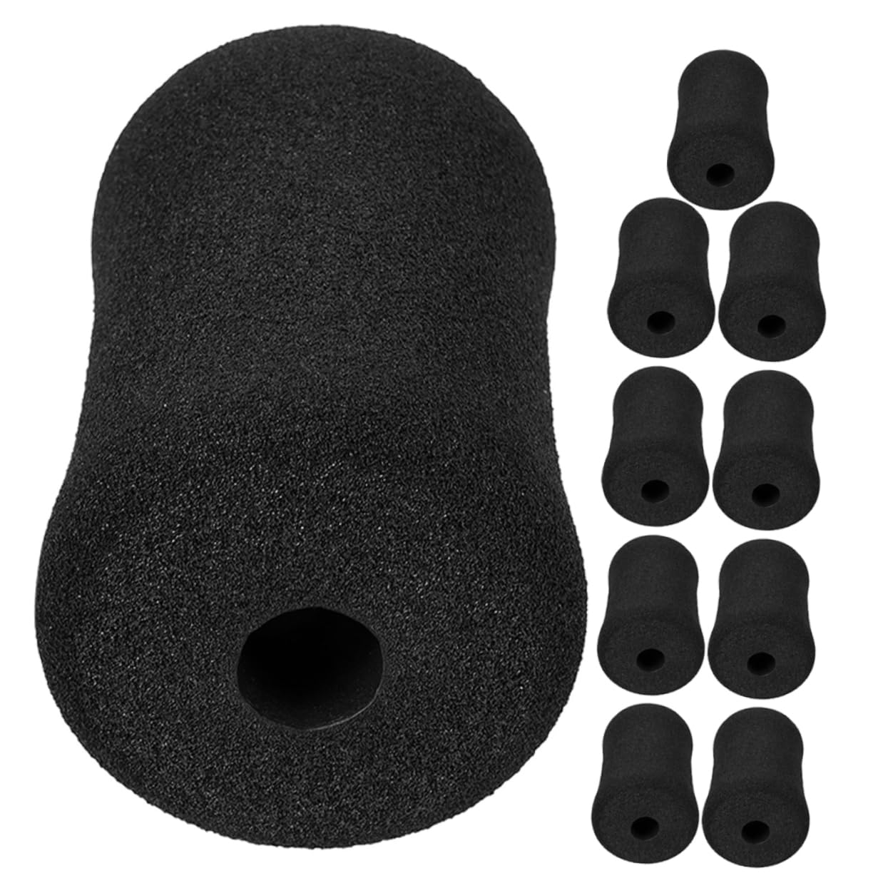 GOOHOCHY Deep Tissue Foam Roller Replacement Pads 10 Pcs Black Gym Equipment Pad for Leg Extension Machines