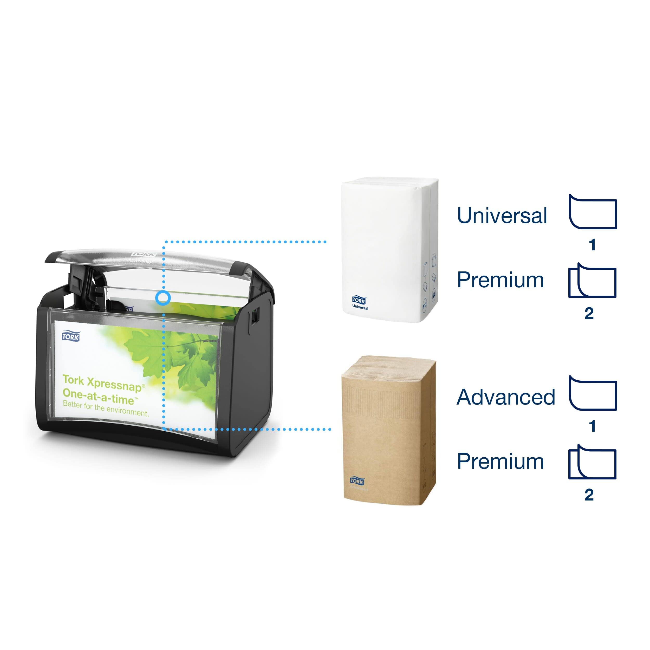 Dispenser Tovaglioli Avanzato Tork NP310A – Bianco, Da Banco, Per Pieghe 1/3 – 9x9.5 Pollici