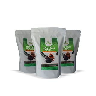 UTPANNA® 100% Natural Date Palm Jaggery | Fresh Harvest | Processed in Aluminium free container | Chemical free | No additives | (Khejur Gur | Khejur Patali/Block), 1350g (450g*3Pkt)
