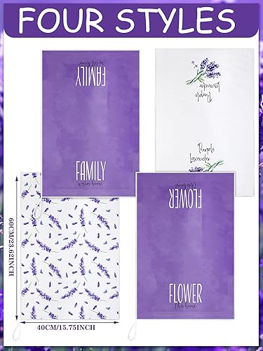 Miniatura 3 de Bencailor Juego de 4 toallas de cocina florales para cocina, juego de decoración de cocina de primavera para cocinar, hornear, asar a la parrilla,