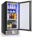 KOTEK 2.9 Cu.ft/115 Cans Beverage Fridge, 32 to 50℉, Under Counter Freestanding Beverage Center w/Stainless Steel Door, Digital Temperature Control, Mini Bar Fridge without Freezer for Home