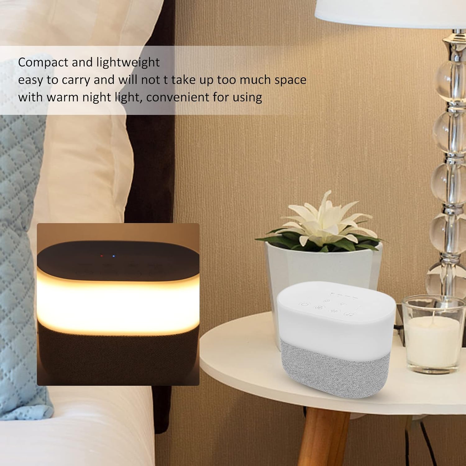 Pilipane White Noise Hine, Sound Hine, with 26 Soothing Sounds Night Light, 12 Grade Volume Adjustment, Memory Function, USB Rechargeable, Sleep Hine for Adults Kids Infants