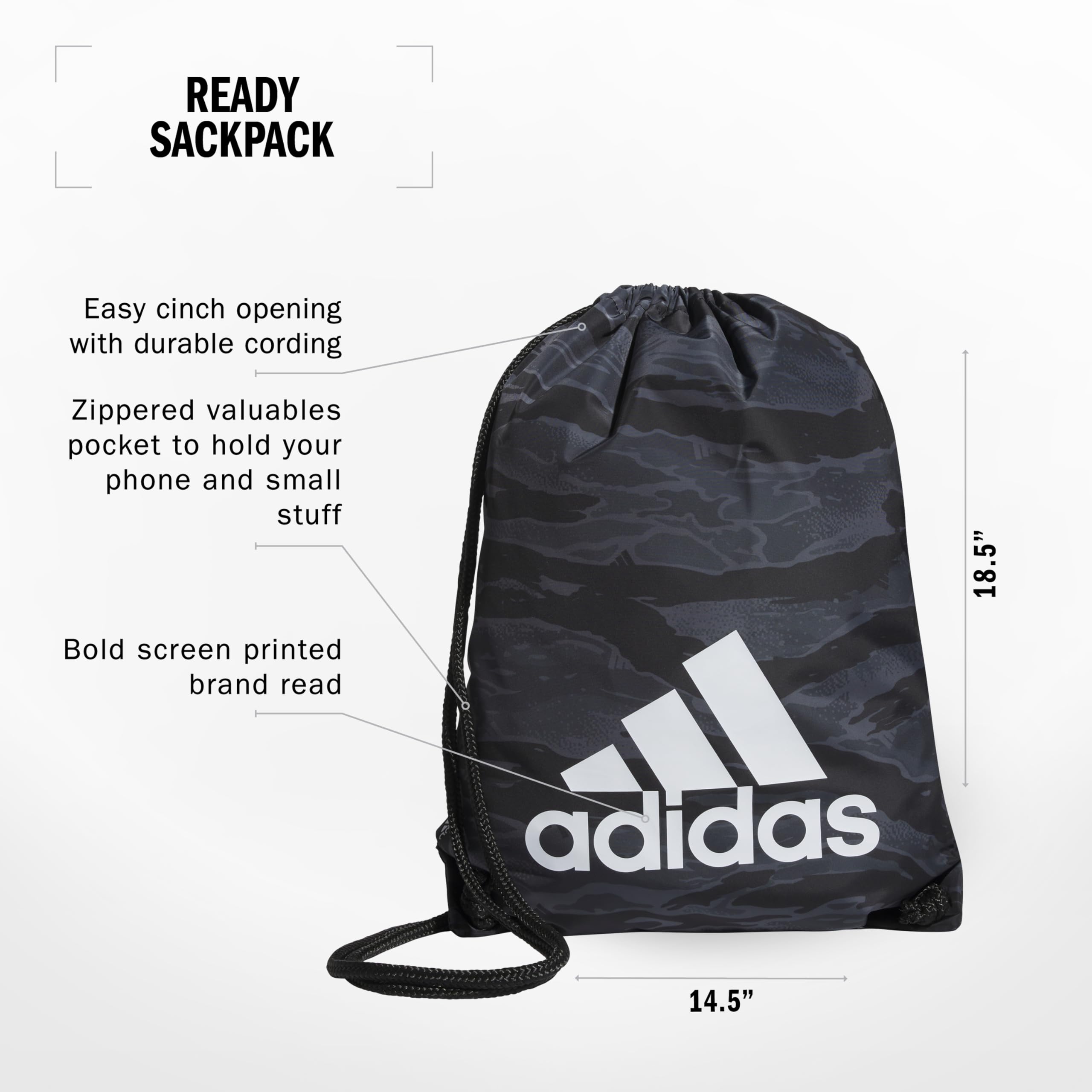 adidas Uni-Adult Ready Bag Bag, Essential Camo czarny/biały, jeden rozmiar