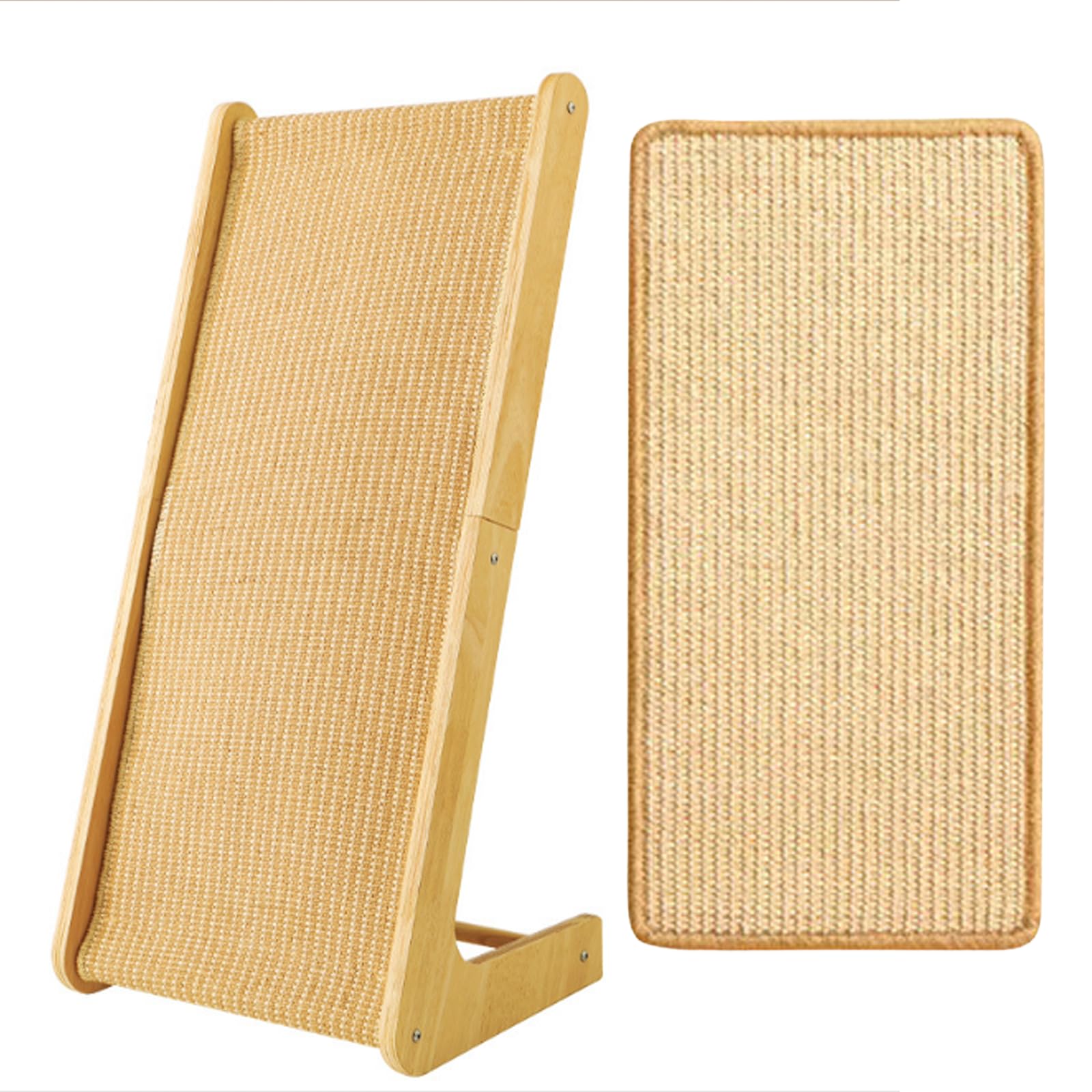 Kratzbrett Katzen, Large 69cm H, Sisal Kratzbrett Katze, Massives Holz & Natürliches Sisal Katzen kratzmatte, Katzen kratzmöbel für Wohnzimmer/Schlafenzimmer, Schützt Möbel vor Katzenkratzen