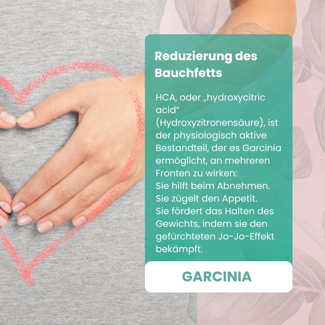 Garcinia - 90 Kapseln - Garcinia-Cambogia-Extrakt - Bio & Vegan - Unterstützt Gewichtsmanagement, Appetitreduktion & Fettstoffwechsel, Natürlicher Fettverbrenner