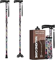 Vista 9 de Floral Canes for Women Folding Cane for Stability with Non-Slip Base, Adjustable Walking Cane for Seniors - Lightweight Collapsible Walking Sticks