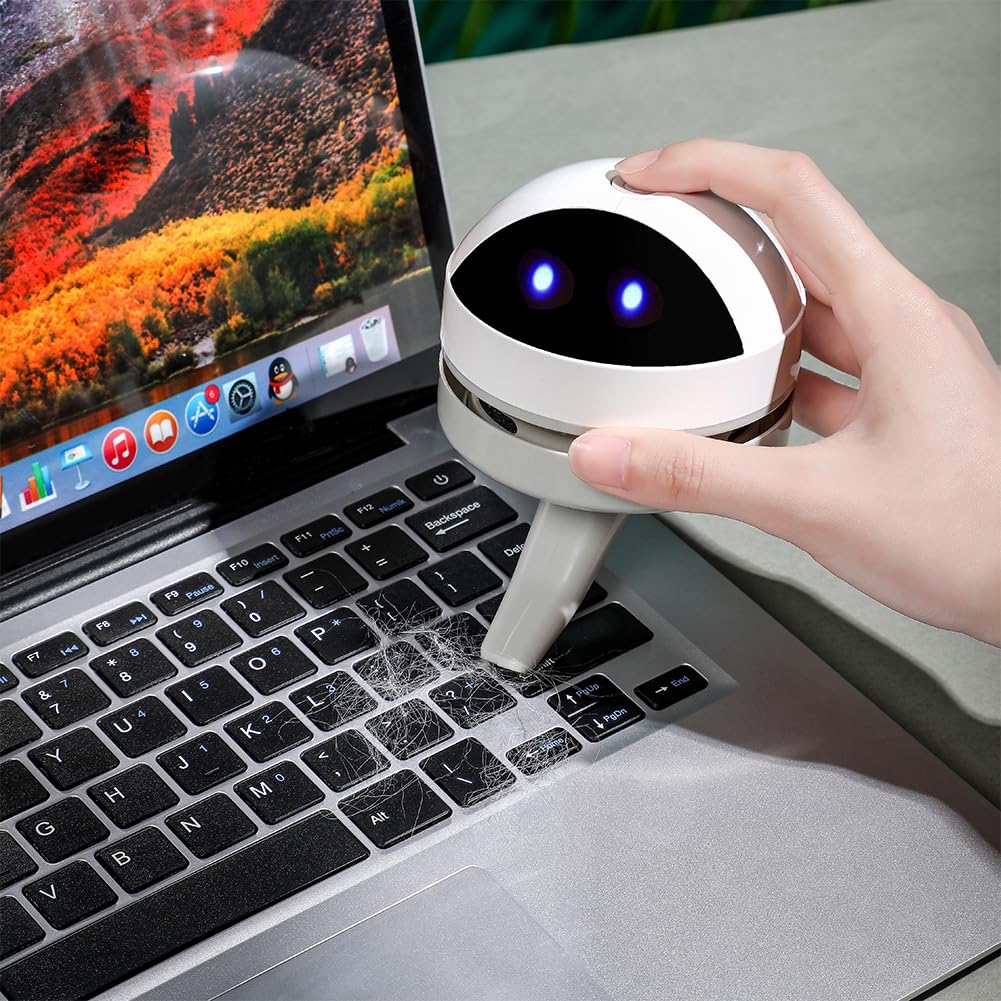 Flintronic Mini odkurzacz, mały odkurzacz do ładowania przez USB, przenośny odkurzacz z mocną bezprzewodową mocą ssania do stołu, biura, samochodu, szkoły i domu – słodkie wyrażenia