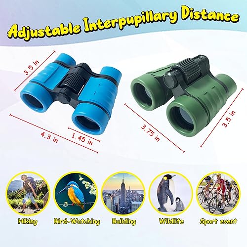 Miniatura 2 de Binoculares para niños, juguetes de regalo para niños de 3 a 12 años, telescopio para niños y niñas, juguetes al aire libre para deportes y juegos