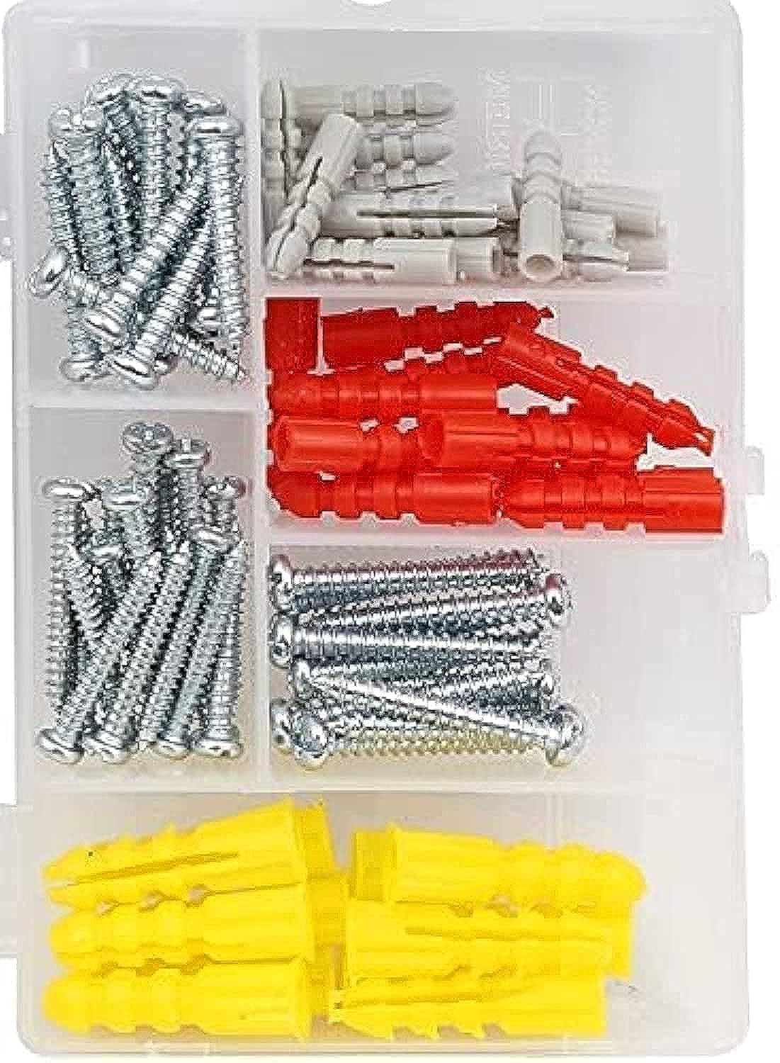 GETJZ Screw and plug set Wood Works Anchor 82 Pcs Assortment Kit - Fix Stripped Screw Holes