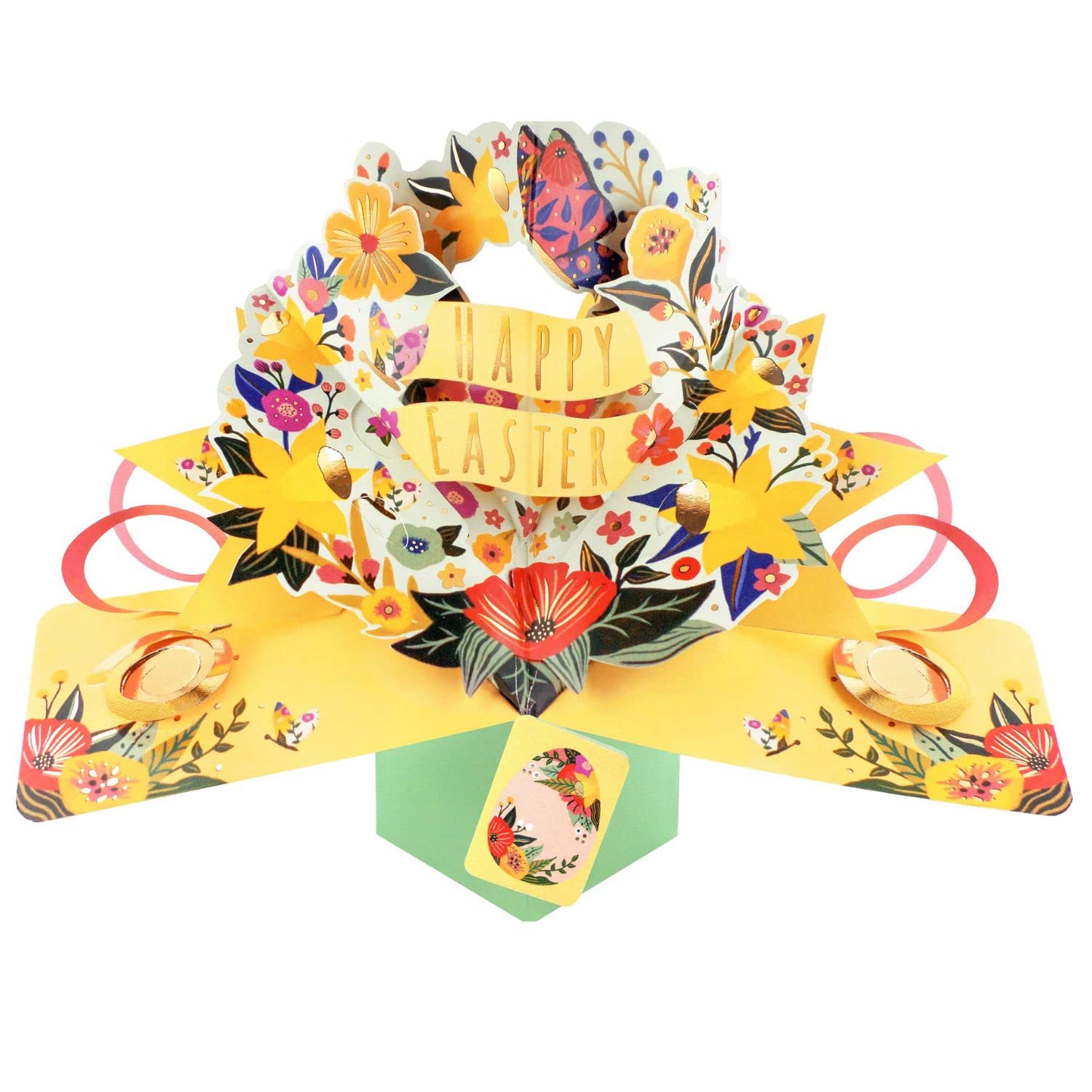 Happy Easter Pretty Floral Easter Pop Up Greeting Card 3D Pop-Up Cards EPOP009