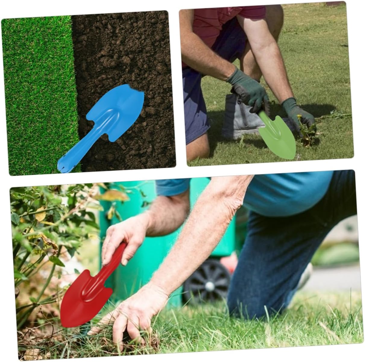 INOOMP 8pcs Small Iron Gardening Shovel Set with Spade Trowels for Planting and Digging, Multi-Color Hand Tools for Garden and Outdoor Use