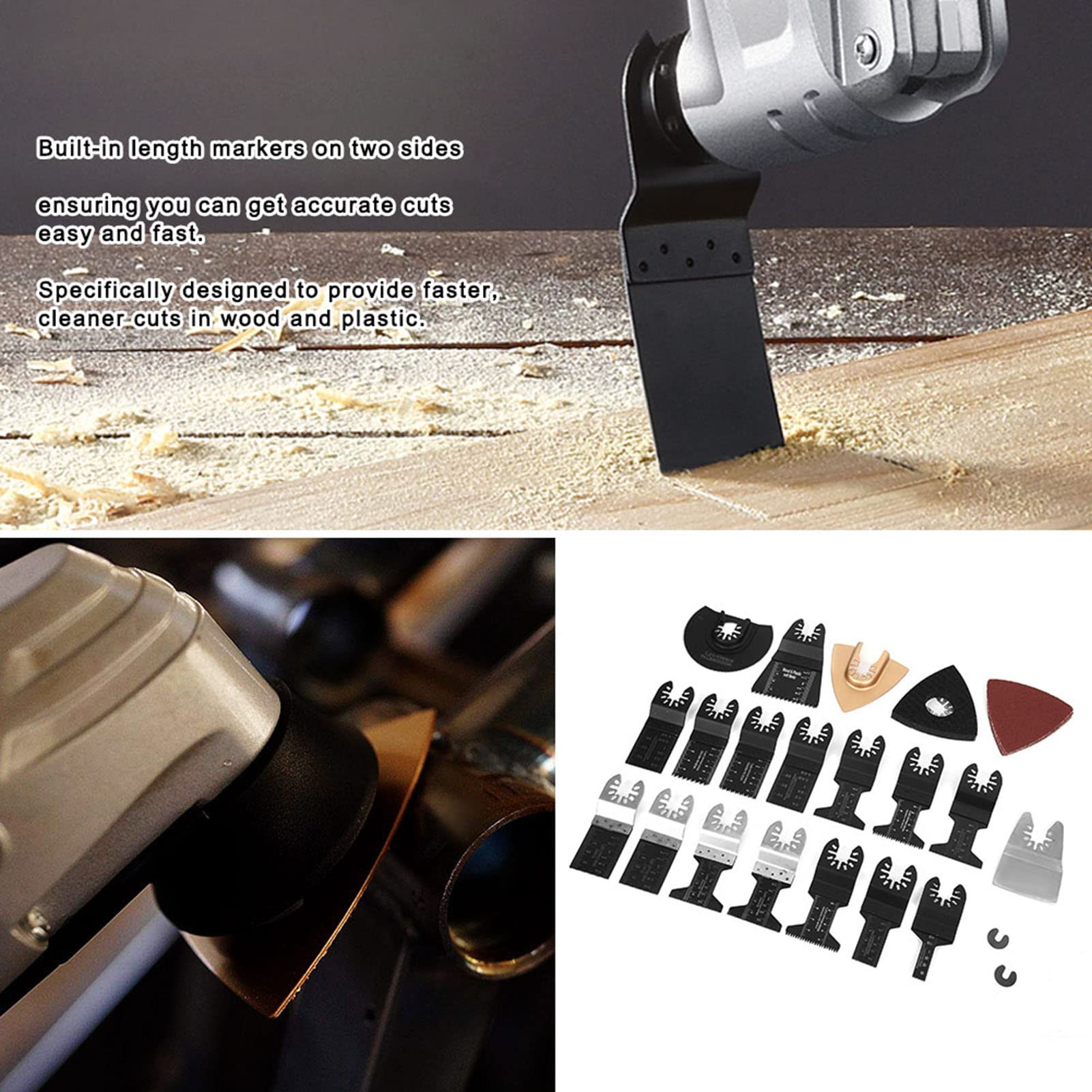 Últimas 26 Uds. Hojas de sierra oscilantes universales de corte de acero con alto contenido de carbono y pulido multiherramienta para madera, plástico, PVC