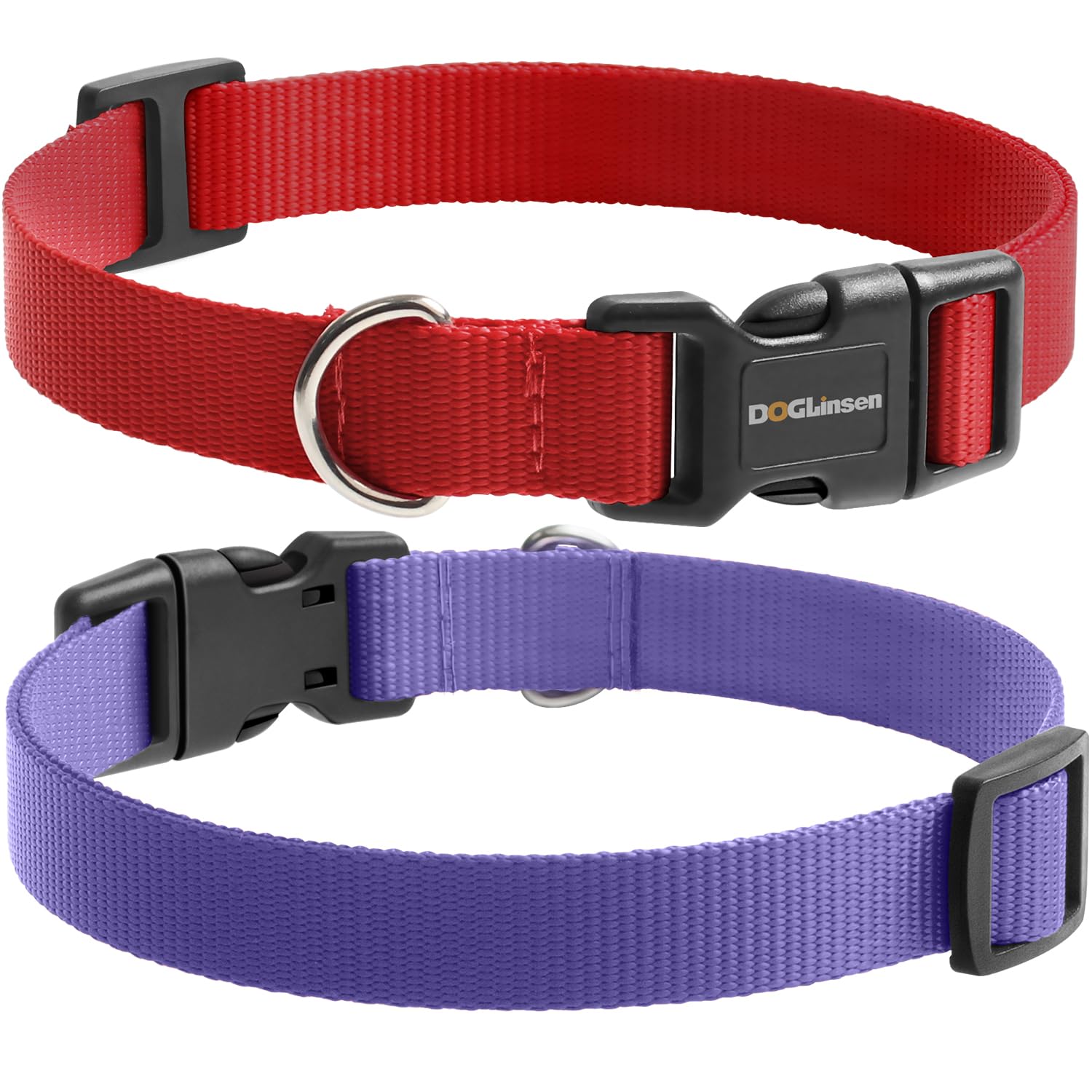 DOGLinsen Shock Collar Replacement Strap, Adjustable Dog Collar for Small Medium Large Dogs - Red & Purple