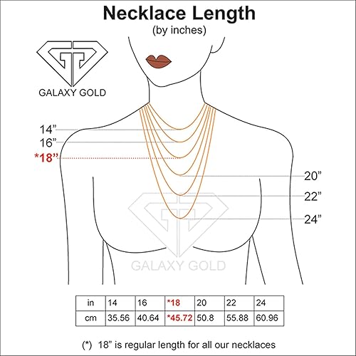 Miniatura 5 de Galaxy Gold GG Collar Sarajevo de oro amarillo macizo de 14 k con rubí de 2,5 quilates