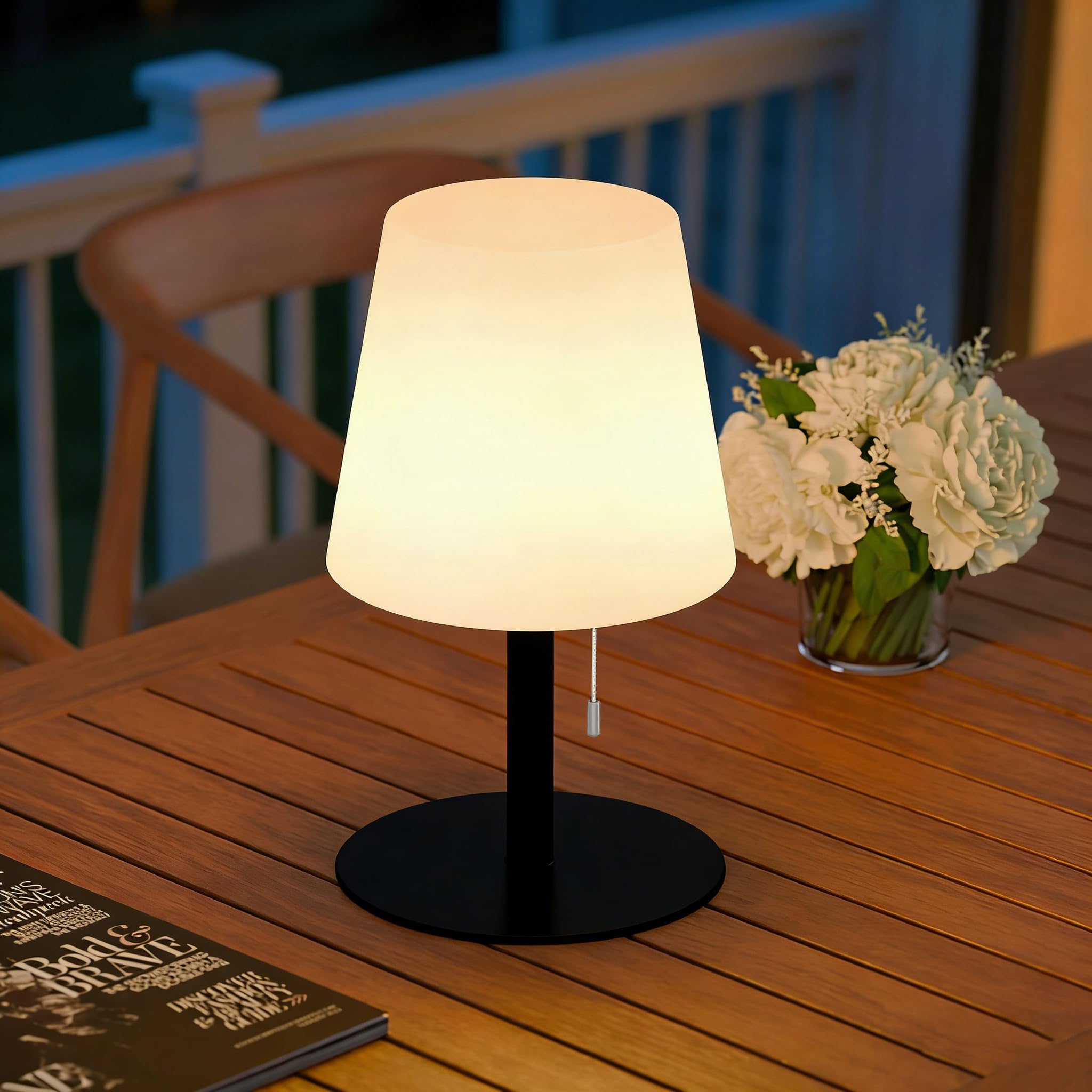 MALUX LED Akku Tischlampe Kabellos Warmweiß Dimmbar 8 Farben Farbwechsel Outdoor Tischlampe Wasserdicht IP44 Ideales led tischlampe Dekor für Haus Garten Hotel Balkon Esstisch (Schwarz)