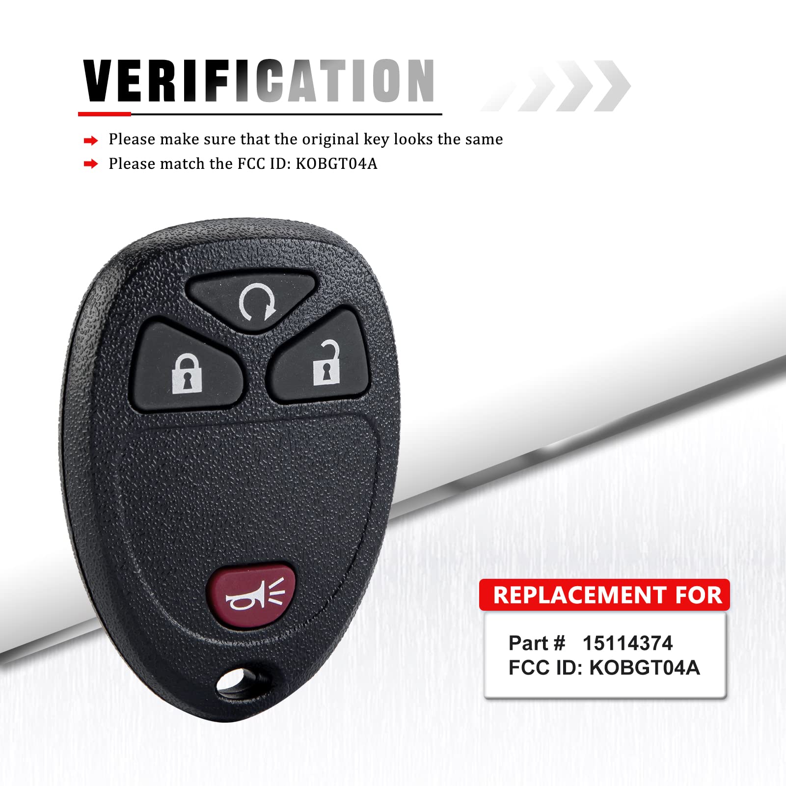2 Pack Replacement Key Fob Remotes For 2006-2011 Chevrolet HHR - Black, Needs Programming