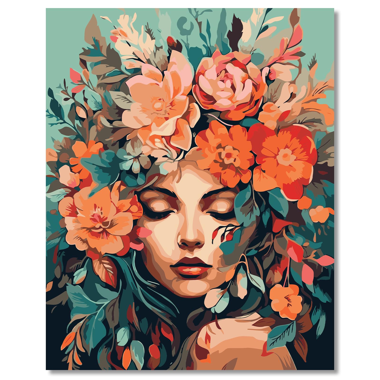 HLEIUKT Pintar por Numeros Adultos, DIY Pintura por Números Niños, Pintura al óleo para Principiantes, Paint by Numbers con Pinceles Pigmento Acrílico para Decoración del Hogar Sin Marco 40 x 50cm