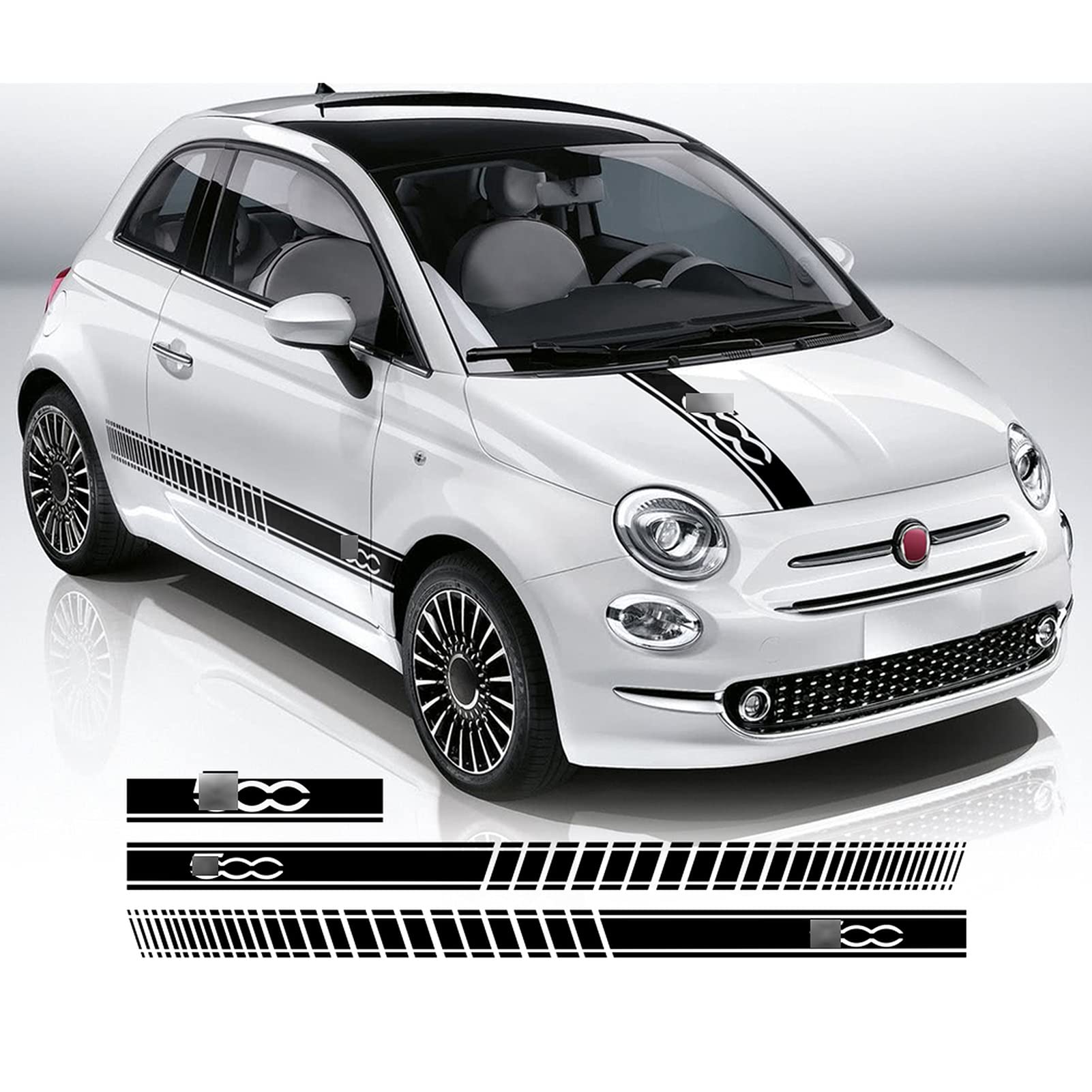 Buy Car Side Skirt Stickers stripe decal Vinyl Decals, for Fiat 500