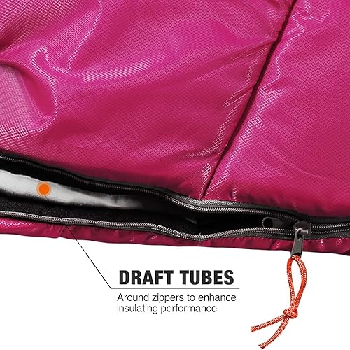 Vista 18 de Redcamp - Saco de dormir para niños, para acampada, 32 a 77 grados, 3 estaciones, clima cálido o frío, para niños, niñas y adolescentes, color azul