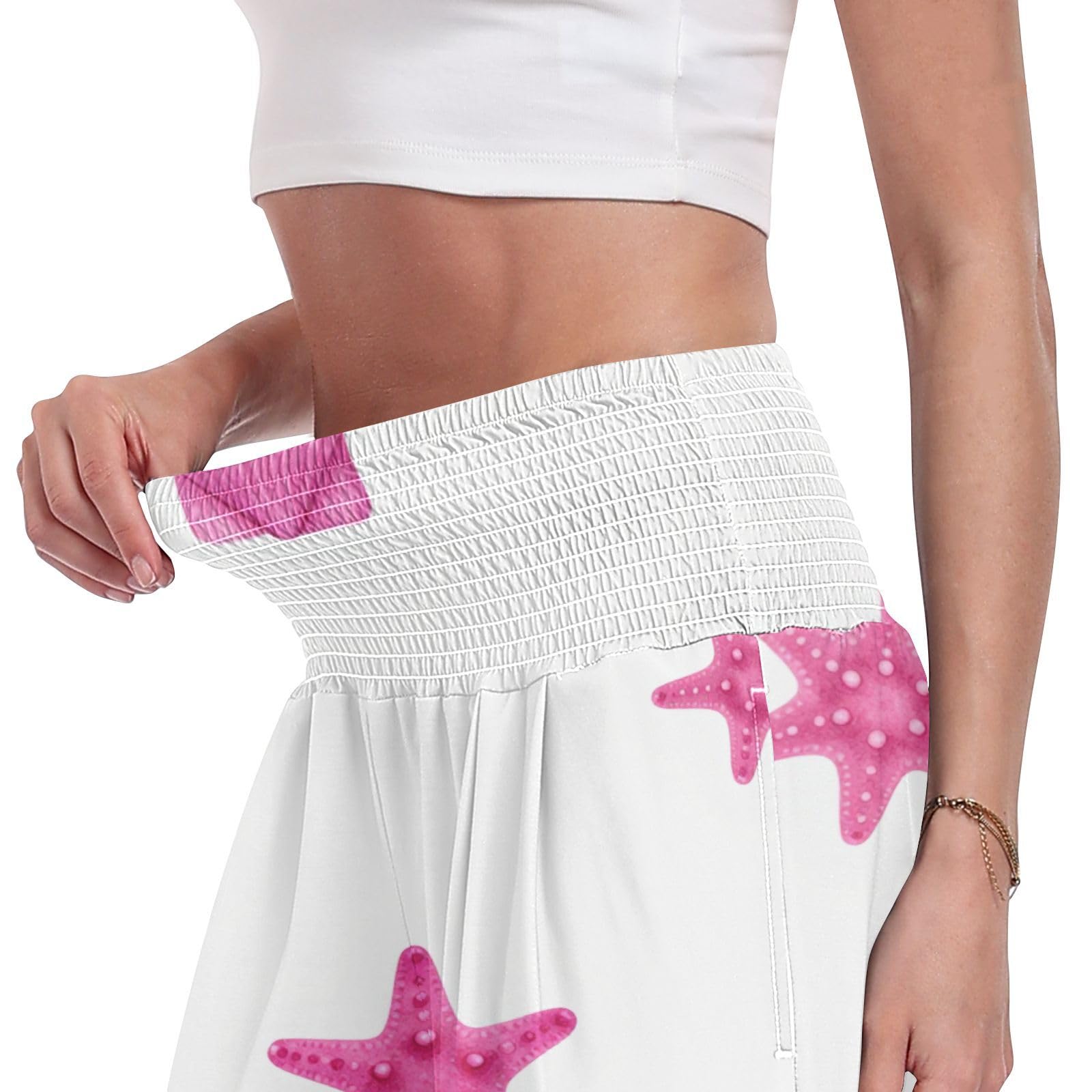 FRODOTGV Coral Shells - Pantaloni da yoga da donna, larghi, per rilassarsi a casa