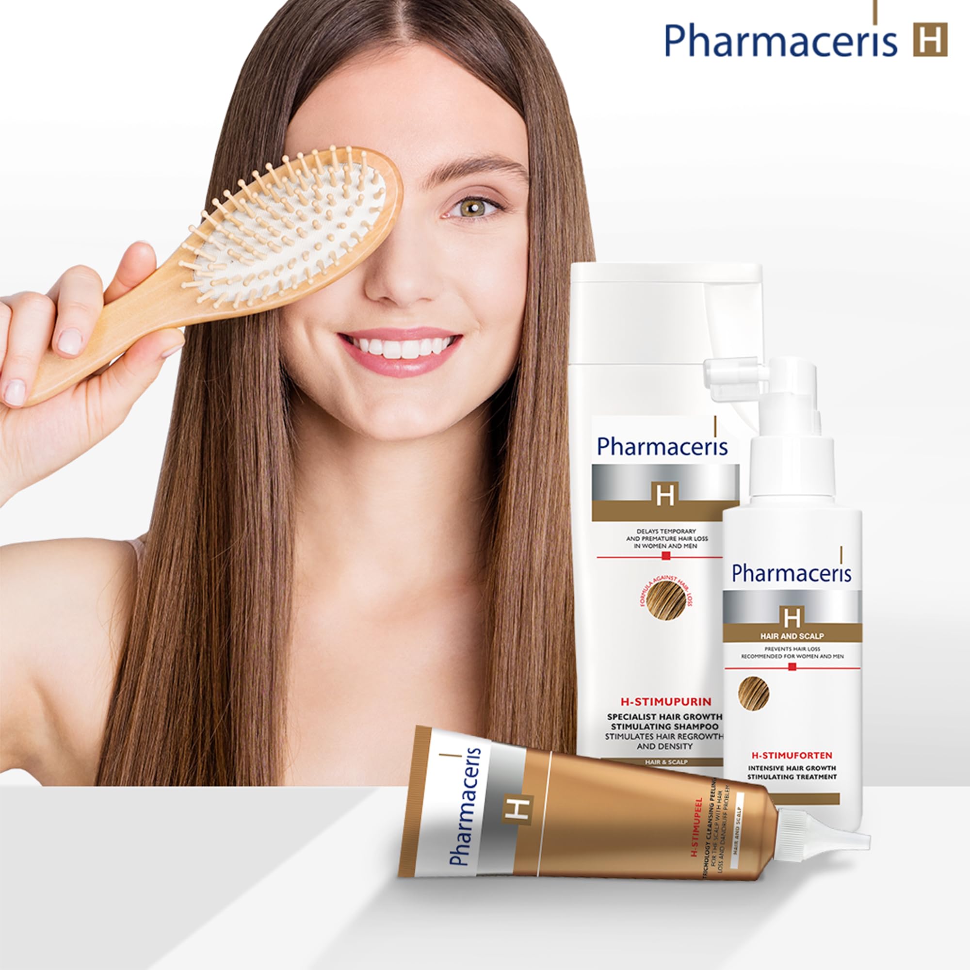 Pharmaceris H Stimupurin, Spezialist für das Haarwachstum Stimulierende Shampoo, Koffein, Behandlung gegen Haarausfall bei Frauen und Männern, Haarstärkung - 250 ml