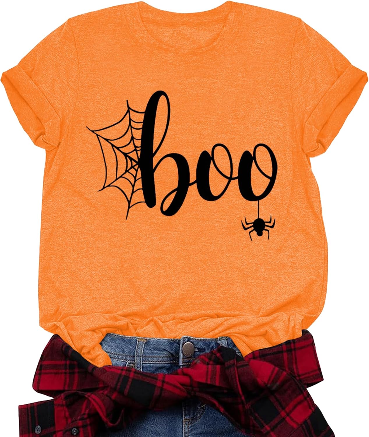Halloween Boo Shirts for Women Funny Halloween Shirts Fall Thanksgiving Gift Tshirts Tops Al20-orange X-Large