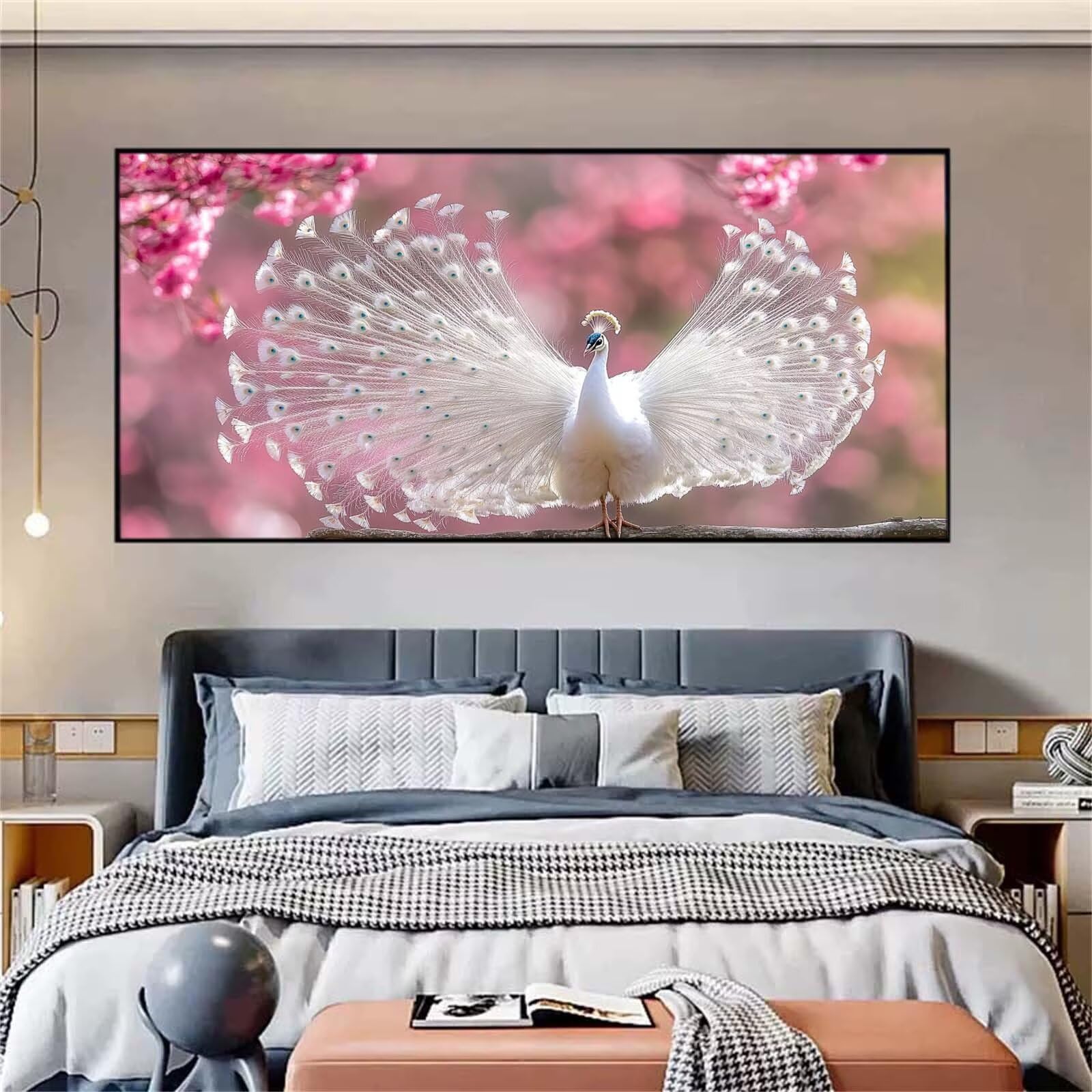 Malarstwo diamentowe, paw, dla dorosłych i dzieci, pełne wiertło 5D, haft krzyżykowy, zestaw do majsterkowania, dla dorosłych, duży, zestaw do dekoracji salonu, 50 x 100 cm, L-700