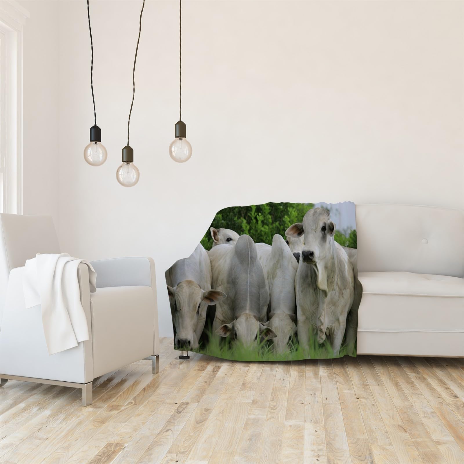 Generico Koc w kratę podwójne łóżko białe krowy, koc 3D, zwierzęta 180 x 200 cm ciepły i miękki koc flanelowy, koce w kratę z polaru na łóżko sofę narzuta na sofę i pokrowiec na sofę AL1