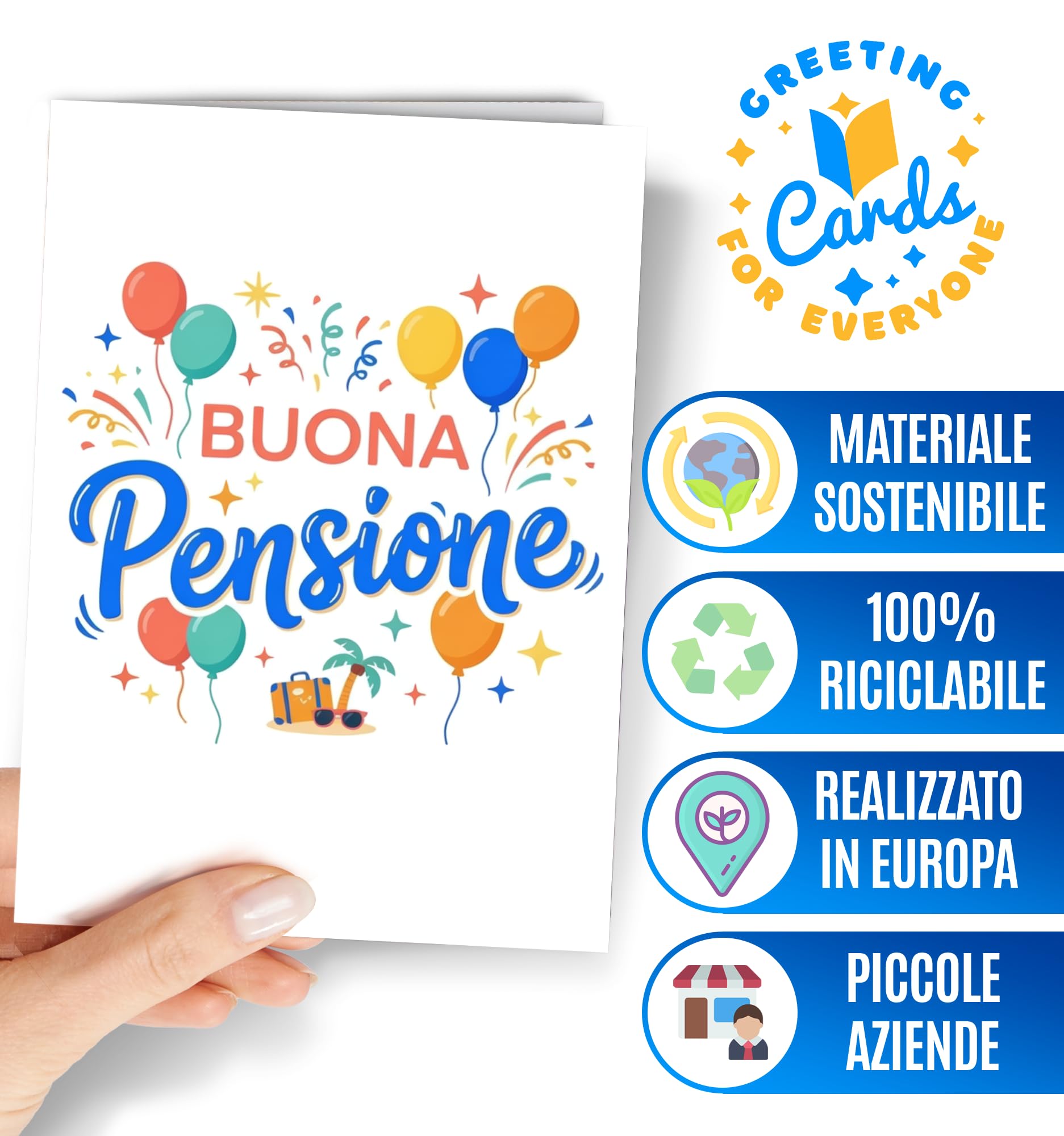 Biglietto Pensione Uomo Donna Divertente - Biglietto di Pensionamento Simpatico - Regalo Auguri Pensione