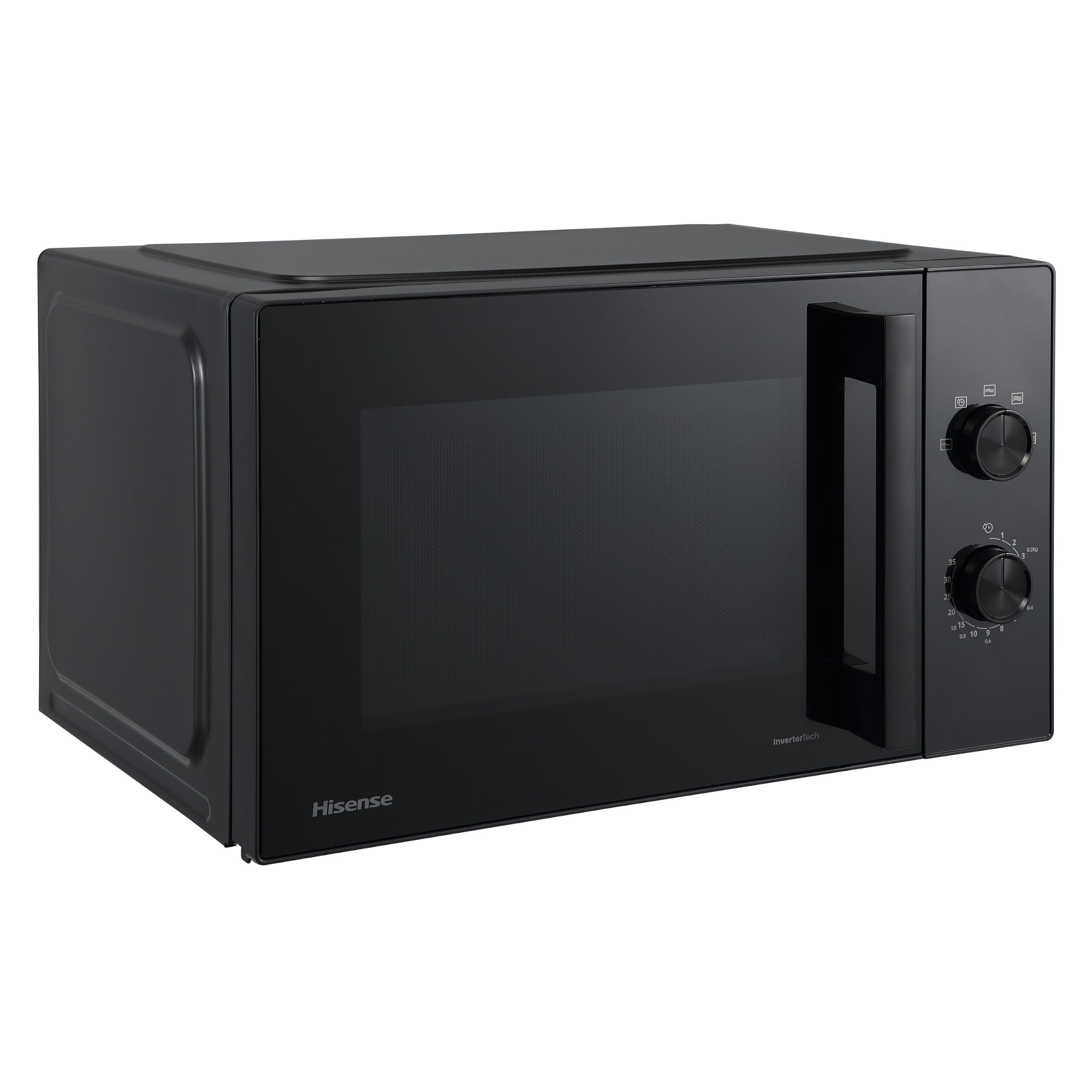 Hisense Inverter-Mikrowelle, 23L, 900W | Schwarz, 5 Leistungsstufen, Keramikbeschichtung, Getöntes Glas, Gleichmäßiges Garen, Manuelle Steuerung