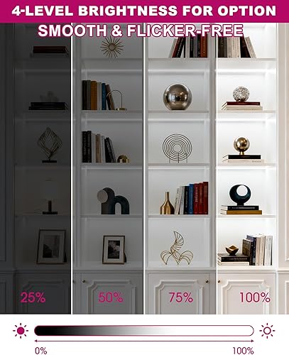 Miniatura 4 de EMITEVER Kit de iluminación para debajo del gabinete, 6 tiras de luces LED COB de 5000 K, color blanco natural, tira de luces LED regulables para